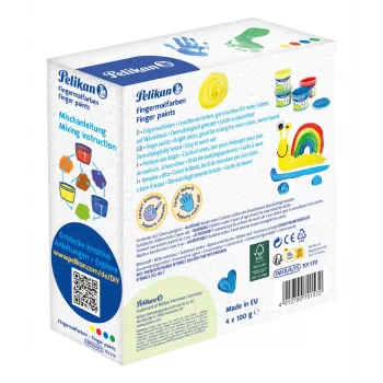 Pelikan sõrmvärvid Basic Colours, 4-pakk, vesialuselised, dermatoloogiliselt testitud, kergesti puhastatavad - 1 tk (701570)