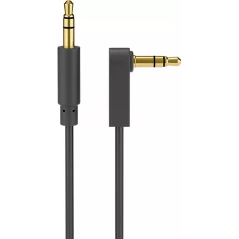 Wentronic Goobay 3,5 mm stereo pistikukaabel, 1 m, must, sirge kuni 90° nurga all, isane-istane 67783
