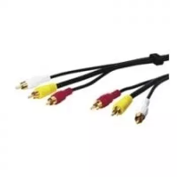 Wentronic AVK 201-500 5,0m 3 x RCA isane - 3 x RCA isane audio/video kaabel must 50140