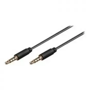 Wentronic Goobay 3,5 mm Jack ühenduskaabel, must, 2 m - 3,5 mm Jack isane (4-pin, stereo) kuni 3,5 mm Jack isane (4-pin, stereo) (63830)