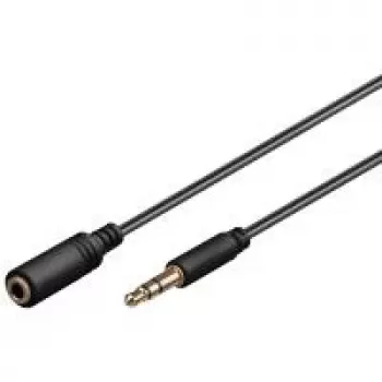 Wentronic Goobay 3,5 mm jack-pikenduskaabel, must, 1 m - 3,5 mm isane to 3,5 mm emane, stereo (97113)