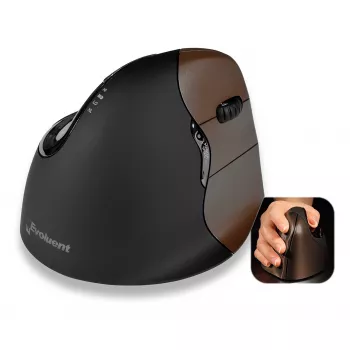 Evoluent VerticalMouse 4 Small juhtmevaba lasermouse paremakäelistele, must/hõbedane 500793