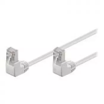 Wentronic Goobay CAT 5e patch-kaabel 2x 90° nurga all, F/UTP, valge, 2 m - CCA vask-alumiinium, 2x RJ45 90° (8P8C) (96063)