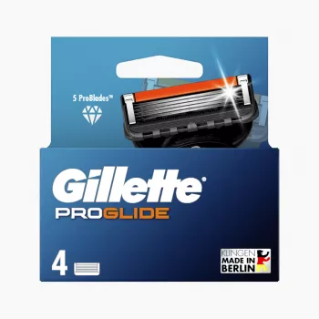 Gillette ProGlide meeste raseerimisterade vahetuspadrunid, 4 kassetti, 5 hõõrdumisvastast tera + täppispiirik, Lubrastrip, ühilduvad Fusion5 käepidemetega 8001090456366