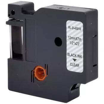 RENKFORCE RF-LT-D45010 ühilduv DYMO D1 silditeip 12mm läbipaistev mustal 7m RF-6027820