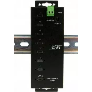 EXSYS EX-1147HMVS USB-C mitmeotstarbeline jaotur HDMI, VGA, Etherneti, 2x USB-A, kaardilugeja ja 100W PD-ga
