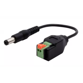 EXSYS EX-49140 alalisvoolu pistik 5,5x2,1mm 2-kontaktilise klemmploki adapterkaabel, 15 cm, surunupp