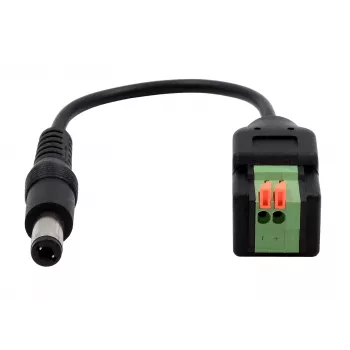 EXSYS EX-49140 alalisvoolu pistik 5,5x2,1mm 2-kontaktilise klemmploki adapterkaabel, 15 cm, surunupp