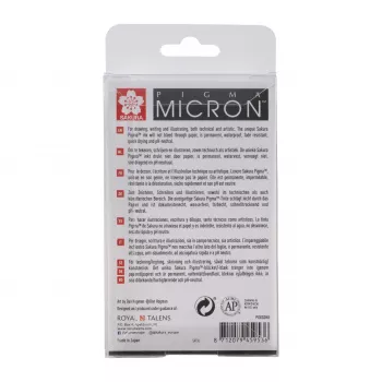 SAKURA Pigma Micron peenikeste kirjutusvahendite komplekt, 8-osaline, must, erinevad otsa suurused 0,15 mm kuni pintsel POXSDK8