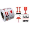 RILLPRINT 76900 Hoiatusmärgised FRAGILE / KEEP DRY Püsiv liim Valge/Punane/Must 74x105mm 500 märgist rullis