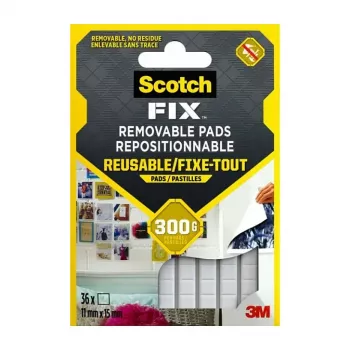 3M Scotch-Fix kinnitusruudud 11 mm x 15 mm valge 64-pakk 7100263372