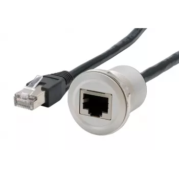 EXSYS EX-49184 Paneelpaigaldusadapteri kaabel, RJ45 emane-isane, 30 cm, varjestatud, metall