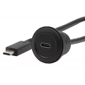 EXSYS EX-49222 USB-C paneelipaigaldusadapteri kaabel, USB 3.2 Gen 2, 10Gbps, 100W PD, 30cm