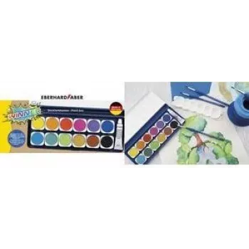 Faber-Castell Eberhard Faber WINNER katvad akvarellvärvid, 12 erksat värvi, läbipaistev eemaldatav kaas 578314