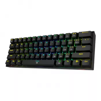 Redragon Dragonborn K630RGB juhtmega mehaaniline mänguklaviatuur, 67-klahviline 65% paigutus, RGB taustvalgustus, kuumvahetatavad punased lülitid, must