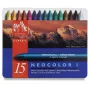 Caran d'Ache Neocolor I vahapastellid, 15 erinevat värvi, ümarad, paberrüüs, metallkarp 7000.315