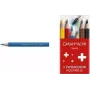 Caran d'Ache Swisscolor Aquarelle vesilahustuvad värvipiliatsid, 6-osaline komplekt, seederpuu, kuusnurkne 1286.806