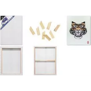 KANGARO K-820021 3D-alusraami lõuend, 500 x 600 mm, 37 mm sügav serv, 100% puuvill 380 g/m², 3-kihilise kruntiga, valge, 1 tk