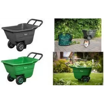 Bradas HANDY-GO aiatõstuk 90 L roheline, 150 kg kandevõime, plastikust kast, terasraam, pneumaatiline ratas TQ-WB090GR