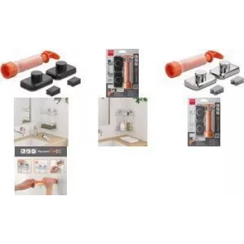 Metaltex VacuumFix konksude komplekt kroomitud plastikust puurimisvaba kinnitus - 1 komplekt 404999000