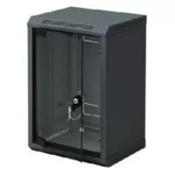 Triton 10 inch seinale kinnitatav kapp 6U 300mm sügav, klaasuks, must RAL 9005 RBA-06-AS3-BAX-C1