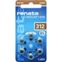 Renata ZA312 tsink-õhk kuuldeaparaadi aku PR41 165 mAh 1,4 V 6-pakk ZA312.DP6 0HG