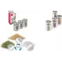 Metaltex Shake Line vürtsipurkide komplekt, 3 tükki, klaasist roostevabast terasest ja plastikust pöörlevate kaantega, igaüks 100 ml 259851000