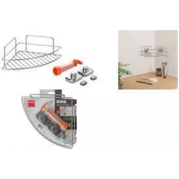 Metaltex Reflex LUXY & VacuumFix nurgariiul, hõbedane, 1 tasand, puurimisvaba kinnitus 403330000