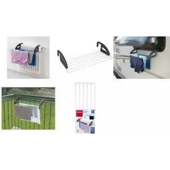 Metaltex Click radiaatori ja rõdu pesukuivatusrest, hõbedane/must, 3 m kuivatuspikkus, kokkupandav, epoksükaetud teras, 5 varrast 405810039