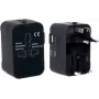 PAVO universaalne reisiadapter USB laadimisega (US/AU/EU/UK), must 8025329