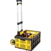 Stanley SXWTD-509 kokkupandav käsikäru ja 25 kg kokkupandav korv, 60 kg kandevõime, alumiinium, must/kollane