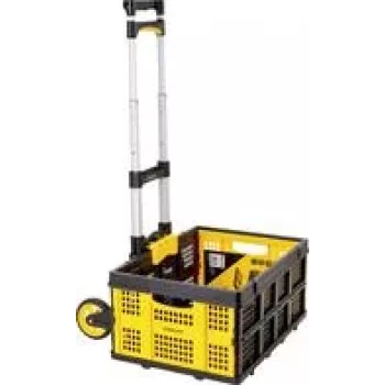 Stanley SXWTD-509 kokkupandav käsikäru ja 25 kg kokkupandav korv, 60 kg kandevõime, alumiinium, must/kollane