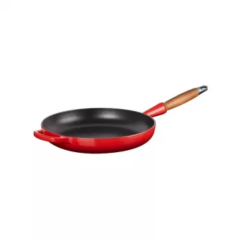 LE CREUSET malmist praepann puidust käepidemega 28 cm punane
