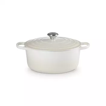 LE CREUSET ümmargune emailitud malmist malmpott 34cm 12L kreemjas