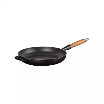 LE CREUSET malmist praepann puidust käepidemega Ø28cm mati must