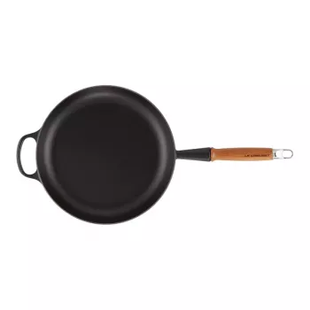 LE CREUSET malmist praepann puidust käepidemega Ø28cm mati must