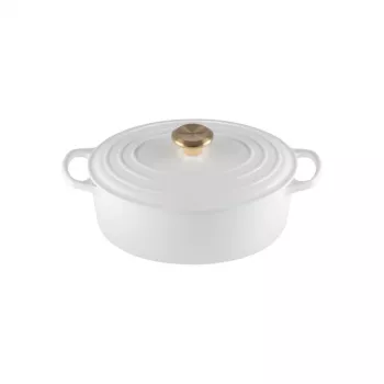 LE CREUSET Emailitud malmist ovaalne Hollandi ahi 27 cm 4,1 L Valge