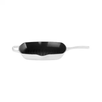 Le Creuset malmist ruudukujuline grillpann 26x26cm valge