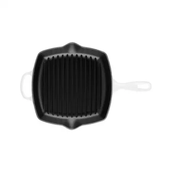 Le Creuset malmist ruudukujuline grillpann 26x26cm valge
