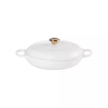 LE CREUSET madal malmist pajapott 30cm 3.5L valge