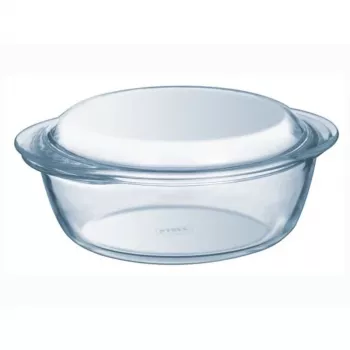 Pyrex Essentials 3L ümmargune klaasanum kaanega, borosilikaatklaas, Ø22cm