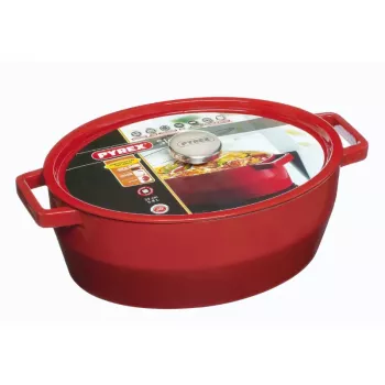 Pyrex malmist ovaalne pajaroog 5,8L punane 33x25cm