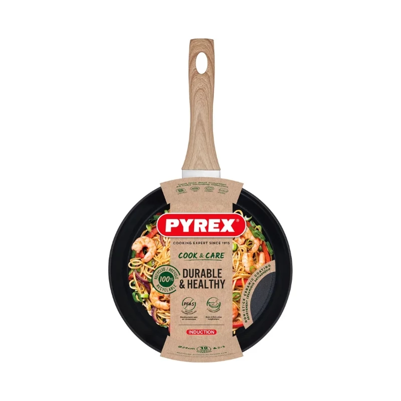 PYREX Cook&Care praepann 24 cm kleepumatu induktsioon must