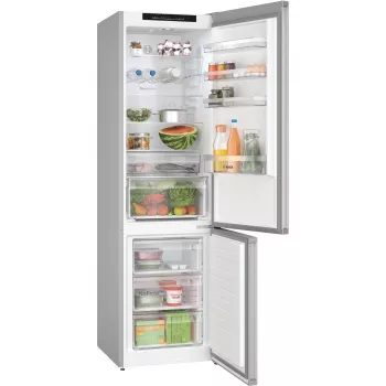 Bosch KGN392LBF Serie 4 eraldiseisev külmik-sügavkülmikkombinatsioon, 203 cm kõrgus, energiatõhususe klass B, hõbedane roostevaba välimus