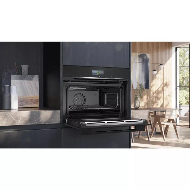 Siemens CS736G1B1 iQ700 sisseehitatud kompaktne ahi aurufunktsiooniga, 47 L, TFT puuteekraan, Home Connect, must