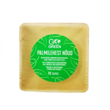 GOGREEN Palmilehe kausid Go Green 13x13cm 10 tk