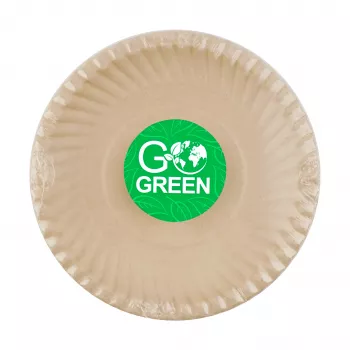GOGREEN komposteeruvad suhkruroost taldrikud Go Green mustriga Ø23cm 10 tk