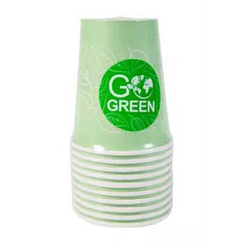 GOGREEN komposteeritav piknikunõude komplekt 4 inimesele, 24 osa, taimsel baasil, looduslik valge