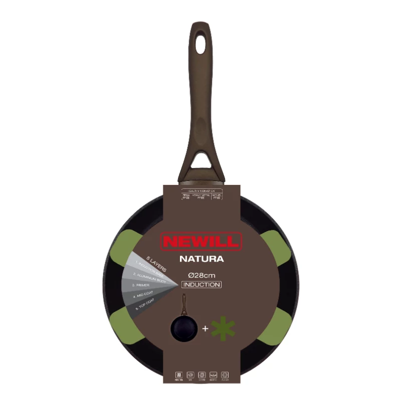 NEWILL Natura praepann Ø28 cm induktsioon pruun kaitsega