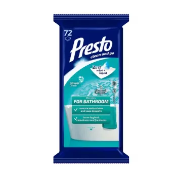PRESTO vannitoa märjad salvrätikud 72 tk | antibakteriaalsed puhastussalvrätikud